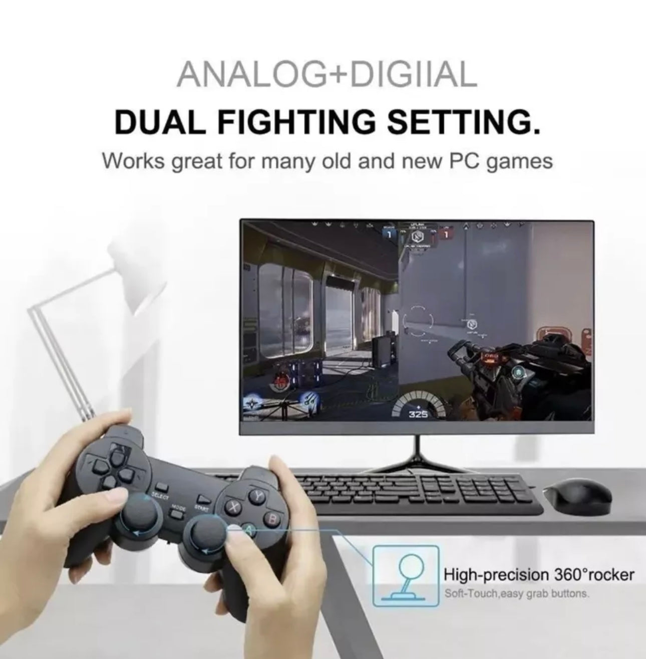 USB Dongle Wireless Game Controller Gamepad Joypad Joystick for PC / Mobile
