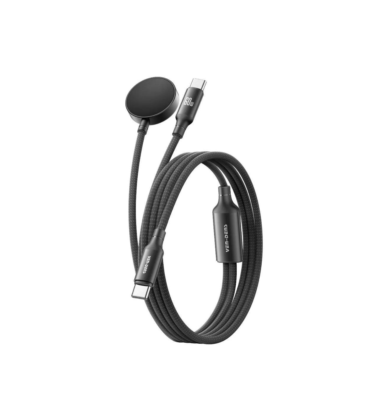 Ven Dens 2-in-1 60W Fast Charger USB-C to USB-C And Galaxy Watch Charging Cable