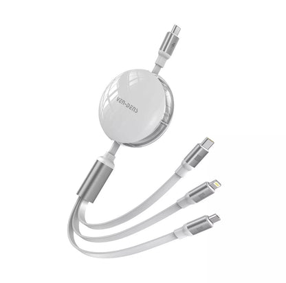 VEN-DENS 100W 3 in 1 Multi Charger Retractable Cable Fast Charging Multi-Port